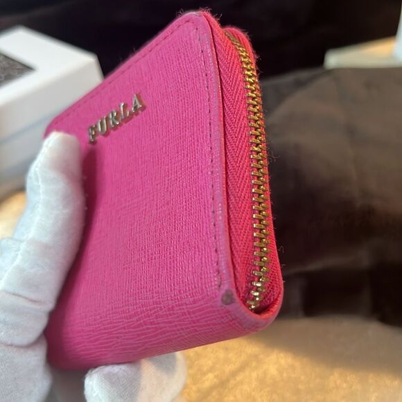Furla Pink zip around coin pouch purse Wallet - Picture 8 of 10